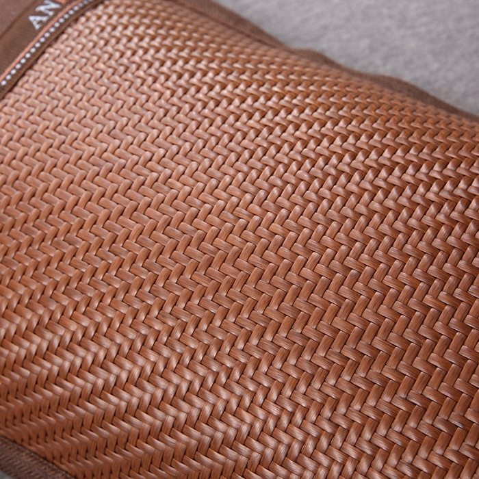 91家纺网 家纺一手货源 找家纺 梦叶草 2025新款全荞麦壳枕头夏季冰丝藤席枕芯冰藤荞麦枕竹面凉席枕头 直角PU冰藤荞麦枕-咖色