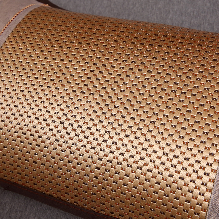 91家纺网 家纺一手货源 找家纺 梦叶草 2025新款全荞麦壳枕头夏季冰丝藤席枕芯冰藤荞麦枕竹面凉席枕头 圆角冰藤荞麦枕-金色