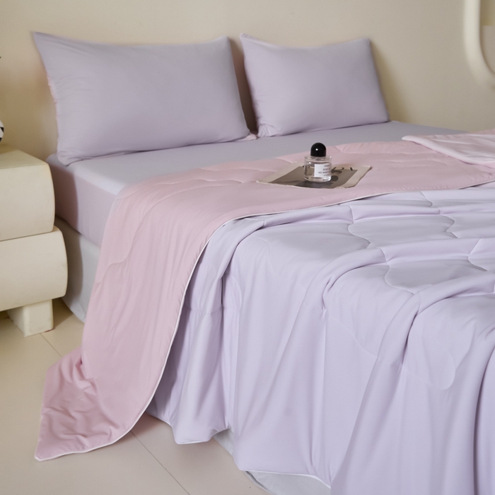 91家纺网 家纺一手货源 找家纺 （总）圣梦莱羽绒家纺 2025春夏新款A类锦氨凉感丝高克重冰丝夏凉被亲肤丝绸被芯（凡质量问题由商家承担）