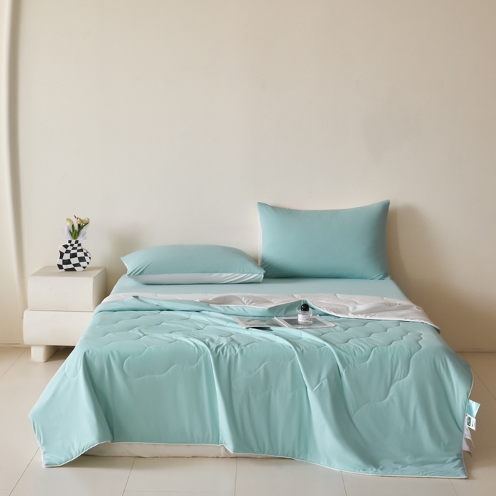 91家纺网 家纺一手货源 找家纺 （总）圣梦莱羽绒家纺 2025春夏新款A类锦氨凉感丝高克重冰丝夏凉被亲肤丝绸被芯（凡质量问题由商家承担）