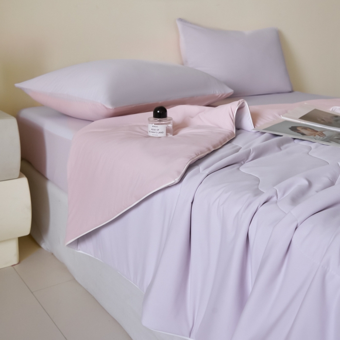 91家纺网 家纺一手货源 找家纺 （总）圣梦莱羽绒家纺 2025春夏新款A类锦氨凉感丝高克重冰丝夏凉被亲肤丝绸被芯（凡质量问题由商家承担）