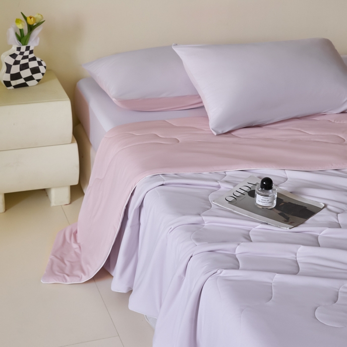 91家纺网 家纺一手货源 找家纺 （总）圣梦莱羽绒家纺 2025春夏新款A类锦氨凉感丝高克重冰丝夏凉被亲肤丝绸被芯（凡质量问题由商家承担）