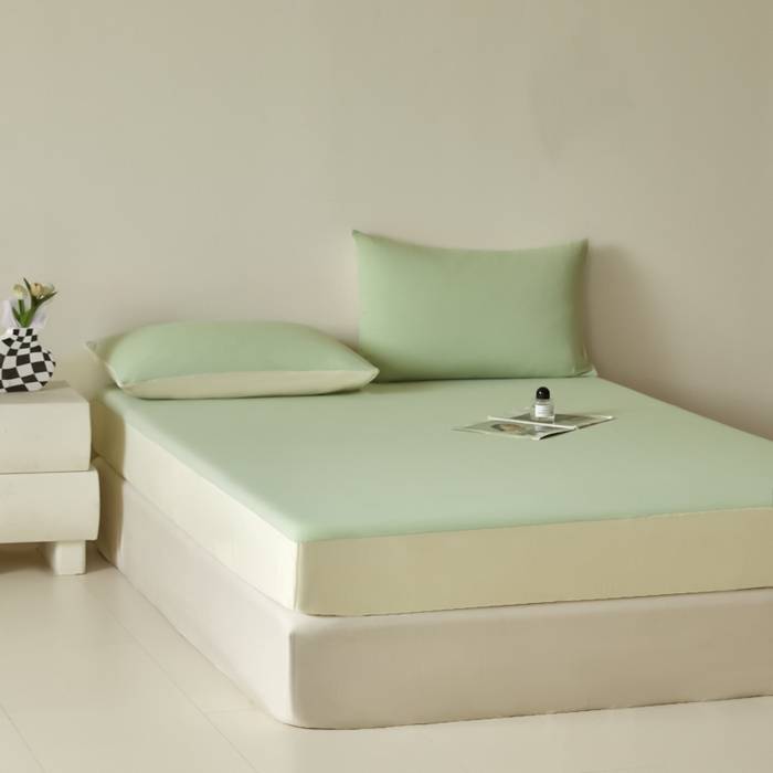 91家纺网 家纺一手货源 找家纺 圣梦莱羽绒家纺 2025春夏新款A类锦氨凉感丝高克重冰丝夏凉被亲肤丝绸被芯 奶油薄荷绿