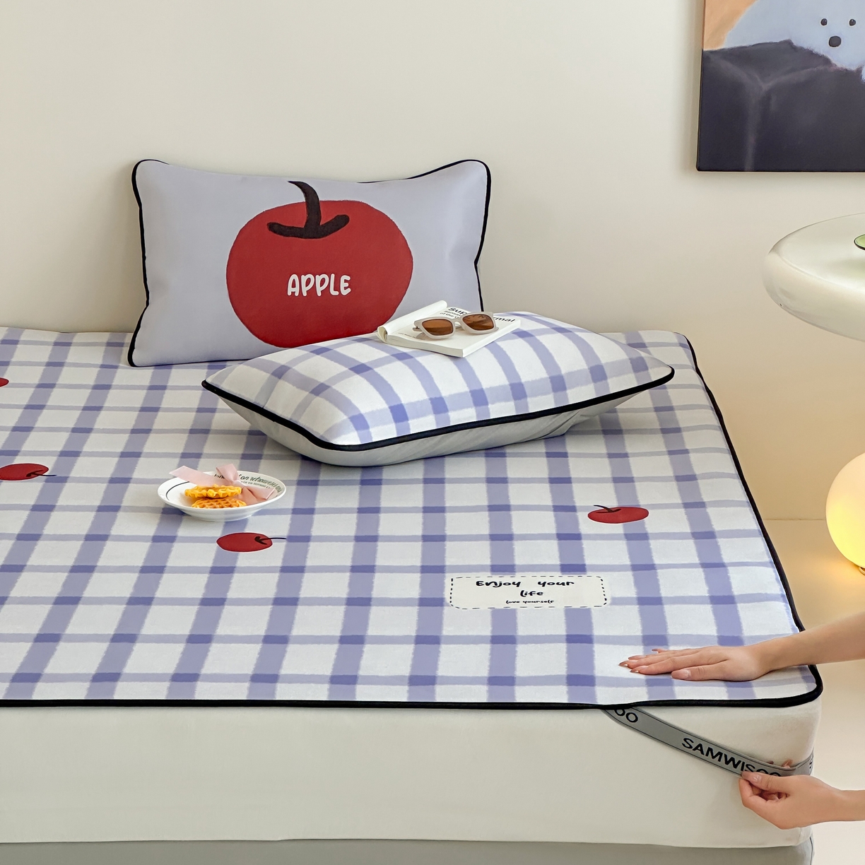 91家纺网 家纺一手货源 找家纺 三味舒屋 2025新款小清新设计师款印花冰藤席凉席席子 果然多 床席