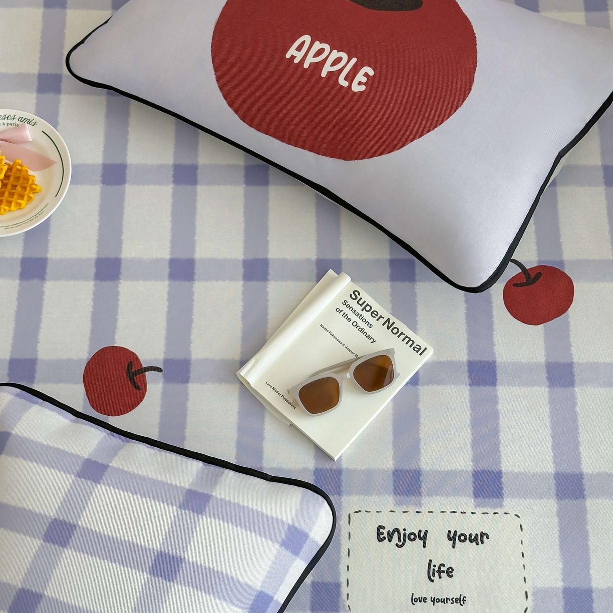 91家纺网 家纺一手货源 找家纺 三味舒屋 2025新款小清新设计师款印花冰藤席凉席席子 果然多 床席