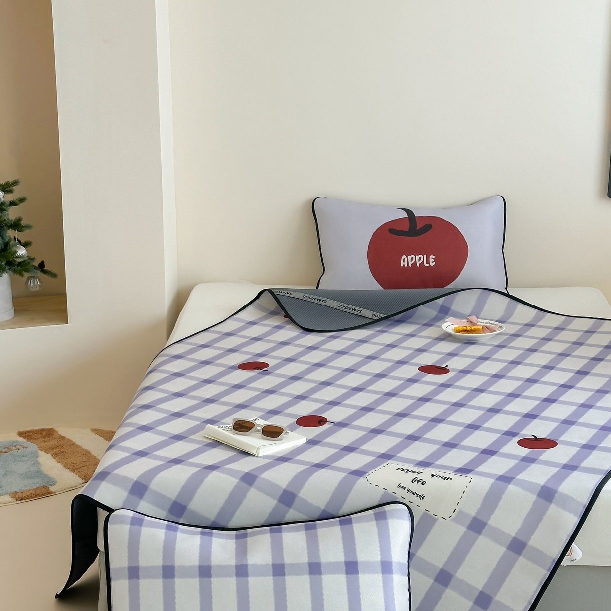 91家纺网 家纺一手货源 找家纺 三味舒屋 2025新款小清新设计师款印花冰藤席凉席席子 果然多 床席