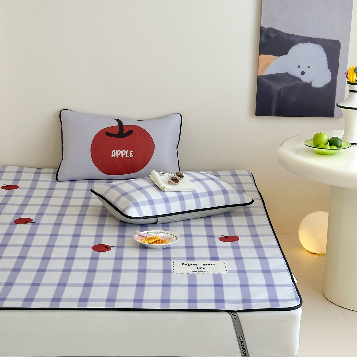 91家纺网 家纺一手货源 找家纺 三味舒屋 2025新款小清新设计师款印花冰藤席凉席席子 果然多 床席