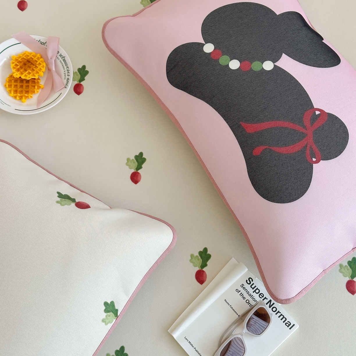 91家纺网 家纺一手货源 找家纺 三味舒屋 2025新款小清新设计师款印花冰藤席凉席席子 萝卜兔 床席