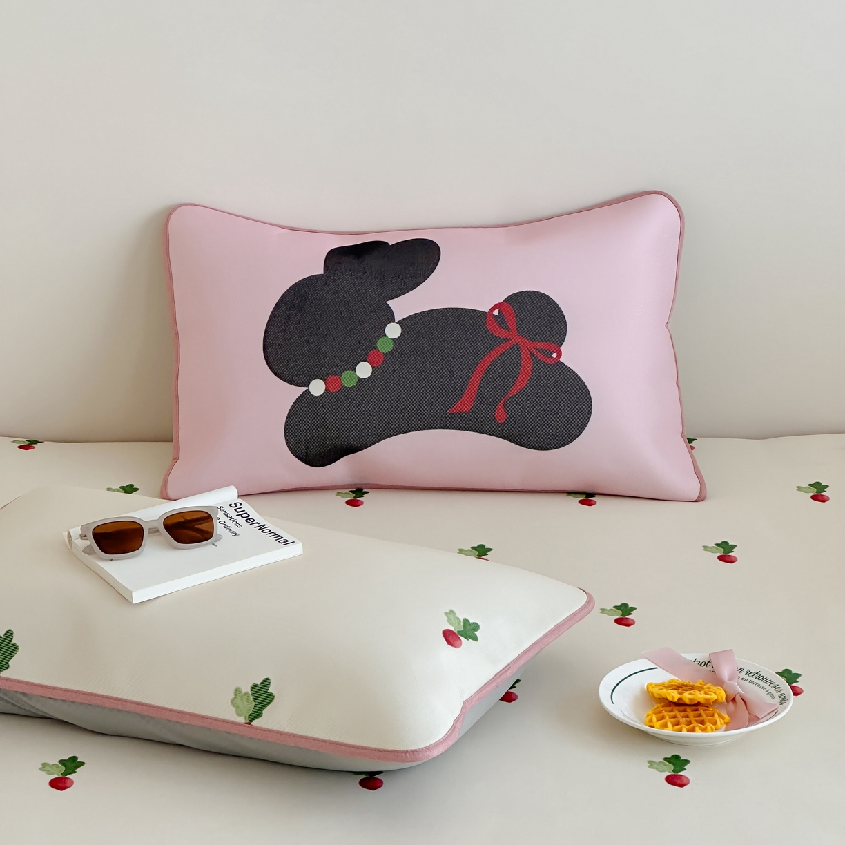 91家纺网 家纺一手货源 找家纺 三味舒屋 2025新款小清新设计师款印花冰藤席凉席席子 萝卜兔 床席