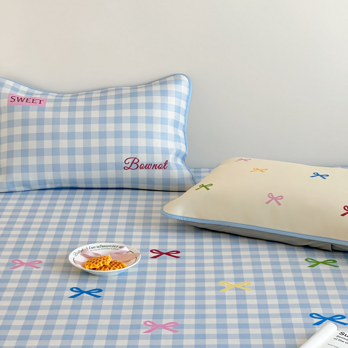 91家纺网 家纺一手货源 找家纺 三味舒屋 2025新款小清新设计师款印花冰藤席凉席席子 小蓝屿 床席