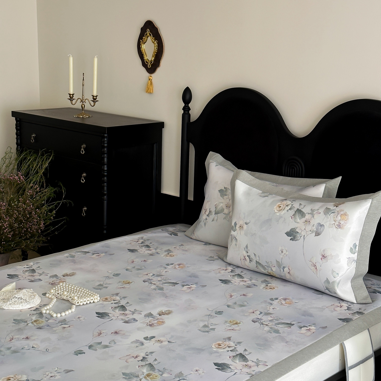 91家纺网 家纺一手货源 找家纺 三味舒屋 2025新款锦上添花系列花卉印花冰丝凉席席子 春屿 床席