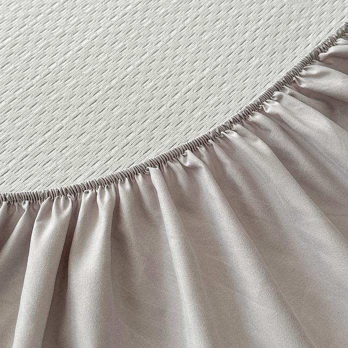 91家纺网 家纺一手货源 找家纺 爱洛家纺 2025新款A类冰丝豆豆凉席-爱心 爱心床笠~灰