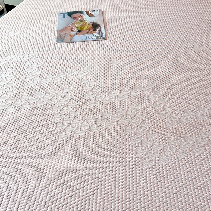 91家纺网 家纺一手货源 找家纺 爱洛家纺 2025新款A类冰丝豆豆凉席-爱心 爱心床笠~粉玉