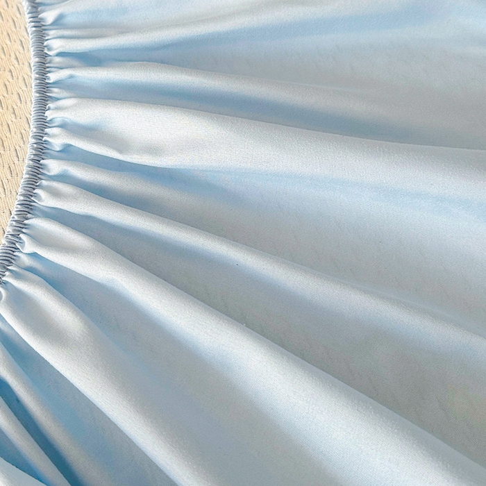 91家纺网 家纺一手货源 找家纺 爱洛家纺 2025新款A类冰丝豆豆凉席-爱心 爱心床笠~蓝