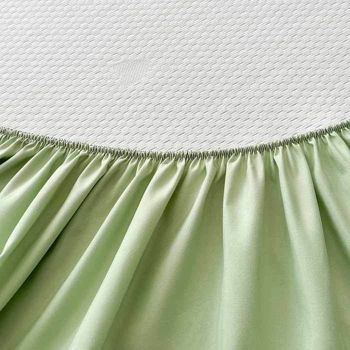 91家纺网 家纺一手货源 找家纺 爱洛家纺 2025新款A类冰丝豆豆凉席-爱心 爱心床笠~绿