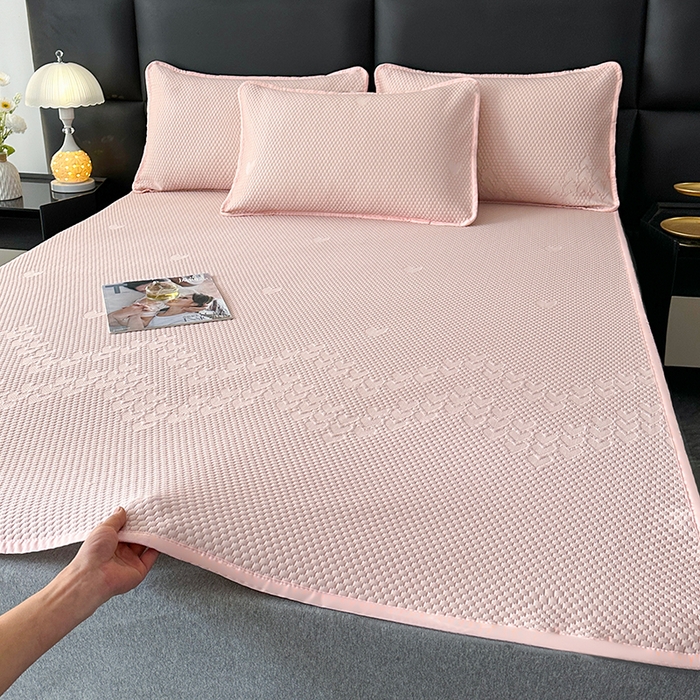 爱洛家纺 2025新款A类冰丝豆豆凉席-爱心 爱心床垫~粉玉