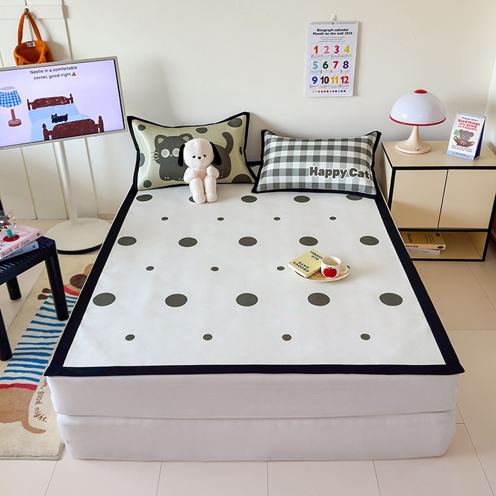 91家纺网 家纺一手货源 找家纺 （总）安哆啦家纺 2025新款A类印花冰藤凉席简约条格系列凉席席子