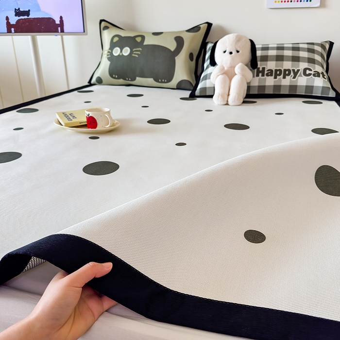 91家纺网 家纺一手货源 找家纺 （总）安哆啦家纺 2025新款A类印花冰藤凉席简约条格系列凉席席子