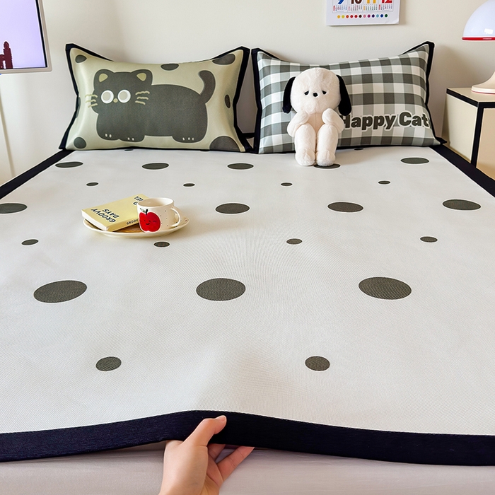 91家纺网 家纺一手货源 找家纺 （总）安哆啦家纺 2025新款A类印花冰藤凉席简约条格系列凉席席子