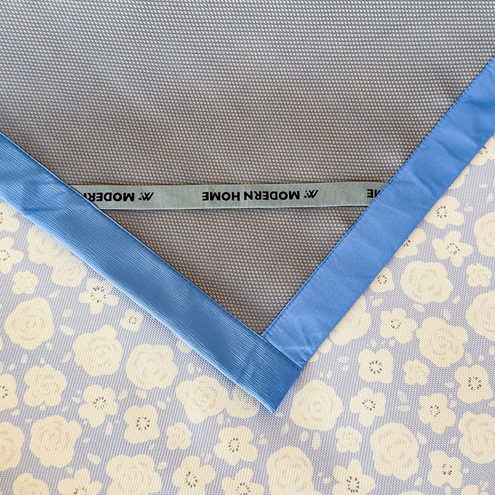 91家纺网 家纺一手货源 找家纺 安哆啦家纺 2025新款A类印花冰藤凉席简约条格系列凉席席子 蓝格花海-床席款