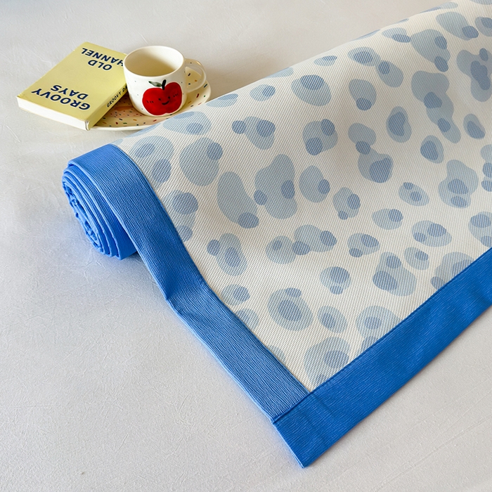 91家纺网 家纺一手货源 找家纺 安哆啦家纺 2025新款A类印花冰藤凉席简约条格系列凉席席子 蓝色豹纹-床席款