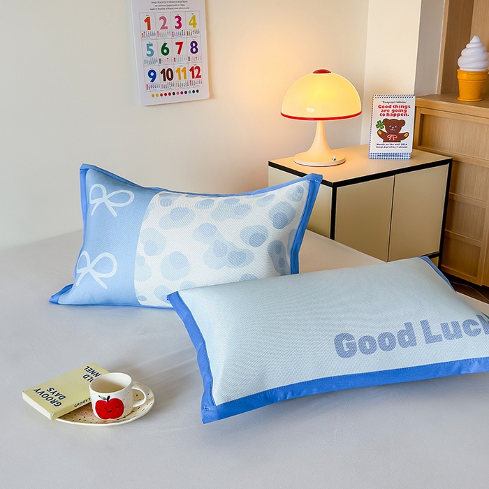 91家纺网 家纺一手货源 找家纺 安哆啦家纺 2025新款A类印花冰藤凉席简约条格系列凉席席子 蓝色豹纹-床席款