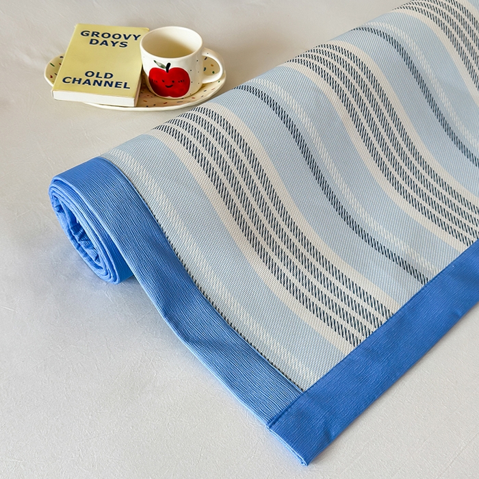 91家纺网 家纺一手货源 找家纺 安哆啦家纺 2025新款A类印花冰藤凉席简约条格系列凉席席子 腔调-床席款