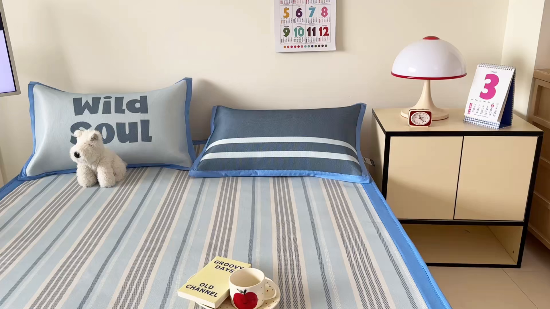 91家纺网 家纺一手货源 找家纺 安哆啦家纺 2025新款A类印花冰藤凉席简约条格系列凉席席子 腔调-床席款