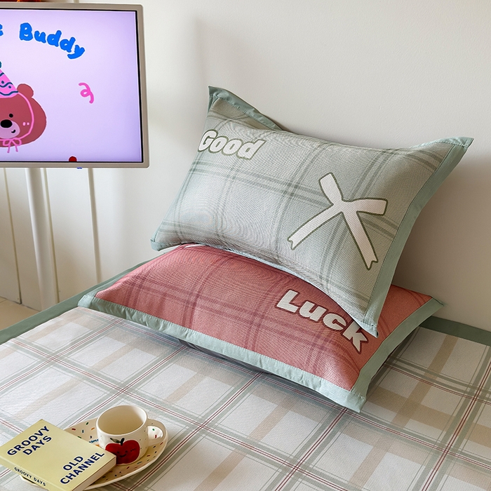 91家纺网 家纺一手货源 找家纺 安哆啦家纺 2025新款A类印花冰藤凉席简约条格系列凉席席子 小绿格-床席款