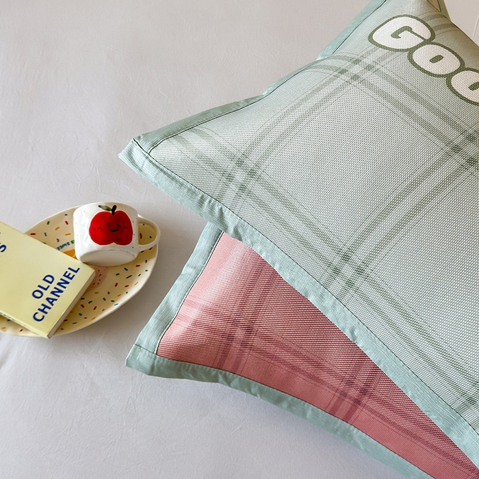 91家纺网 家纺一手货源 找家纺 安哆啦家纺 2025新款A类印花冰藤凉席简约条格系列凉席席子 小绿格-床席款