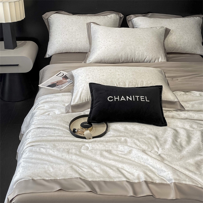 91家纺网 家纺一手货源 找家纺 本制 2025新款混纺天丝印花夏被夏凉被空调被 鎏金+太空灰