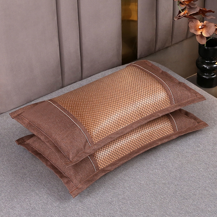 91家纺网 家纺一手货源 找家纺 （总）纽乐家纺 2025新款全荞麦壳枕头夏季冰丝藤席枕芯冰藤荞麦枕竹面凉席枕头