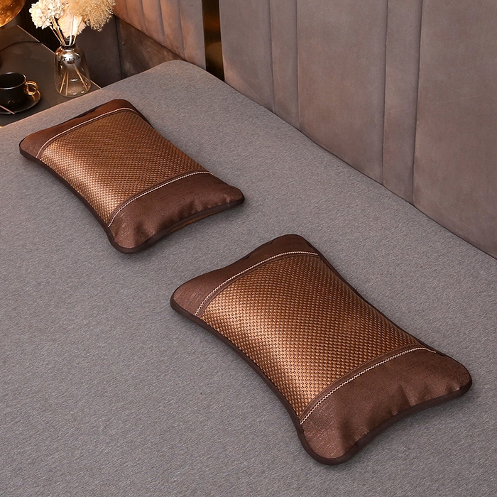 91家纺网 家纺一手货源 找家纺 （总）纽乐家纺 2025新款全荞麦壳枕头夏季冰丝藤席枕芯冰藤荞麦枕竹面凉席枕头