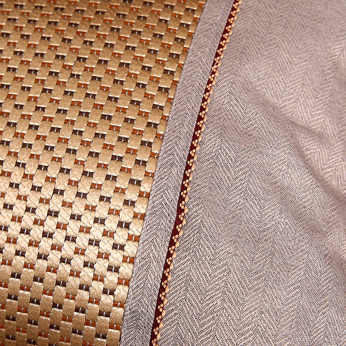 91家纺网 家纺一手货源 找家纺 纽乐家纺 2025新款全荞麦壳枕头夏季冰丝藤席枕芯冰藤荞麦枕竹面凉席枕头 圆角冰藤荞麦枕-金色