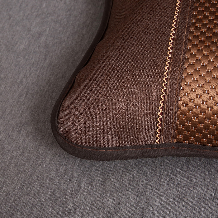 91家纺网 家纺一手货源 找家纺 纽乐家纺 2025新款全荞麦壳枕头夏季冰丝藤席枕芯冰藤荞麦枕竹面凉席枕头 圆角冰藤荞麦枕-咖色