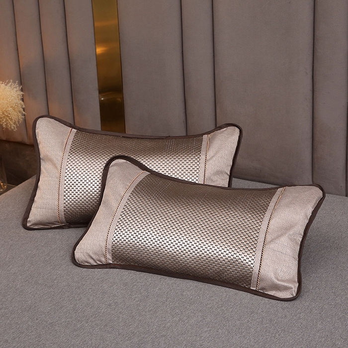 91家纺网 家纺一手货源 找家纺 纽乐家纺 2025新款全荞麦壳枕头夏季冰丝藤席枕芯冰藤荞麦枕竹面凉席枕头 圆角冰藤荞麦枕-米色