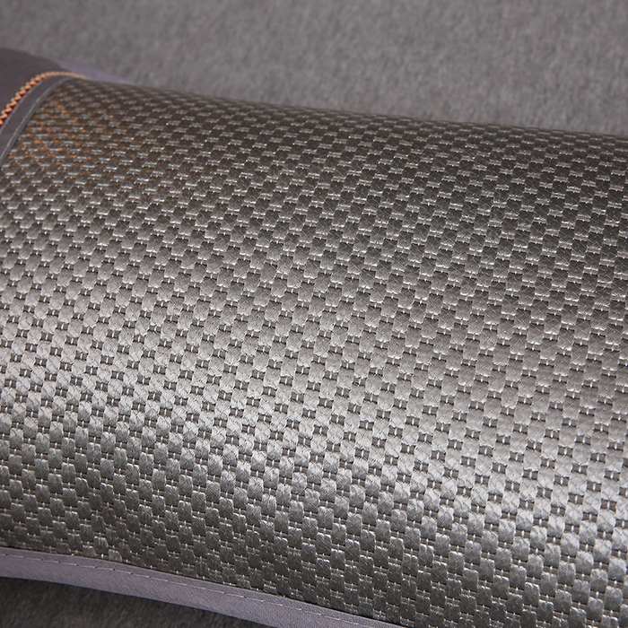 91家纺网 家纺一手货源 找家纺 纽乐家纺 2025新款全荞麦壳枕头夏季冰丝藤席枕芯冰藤荞麦枕竹面凉席枕头 圆角冰藤荞麦枕-银色