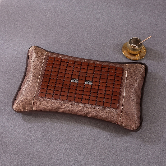 91家纺网 家纺一手货源 找家纺 纽乐家纺 2025新款全荞麦壳枕头夏季冰丝藤席枕芯冰藤荞麦枕竹面凉席枕头 圆角麻将荞麦枕-咖色