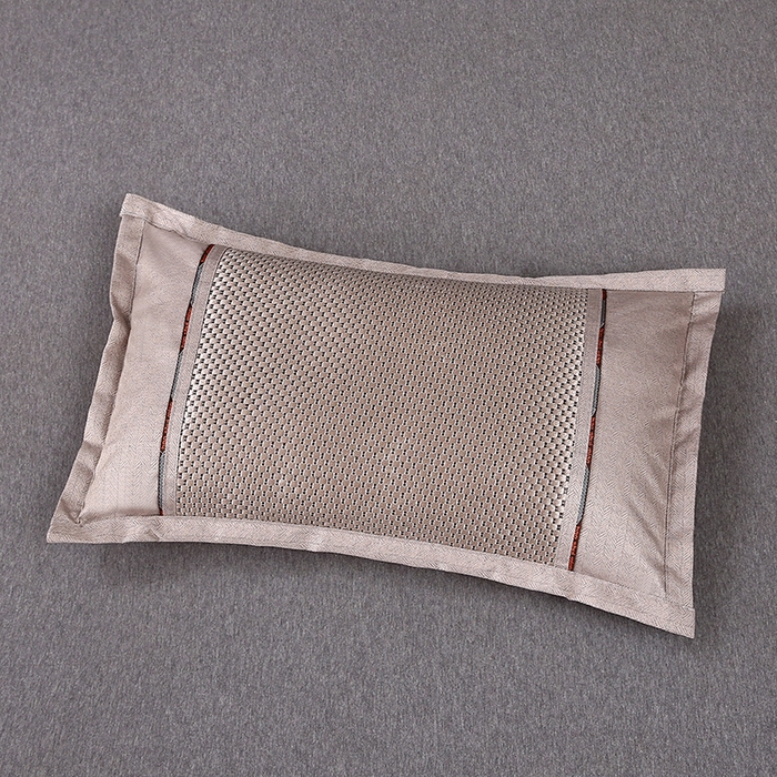 91家纺网 家纺一手货源 找家纺 纽乐家纺 2025新款全荞麦壳枕头夏季冰丝藤席枕芯冰藤荞麦枕竹面凉席枕头 直角冰藤荞麦枕-浅米色