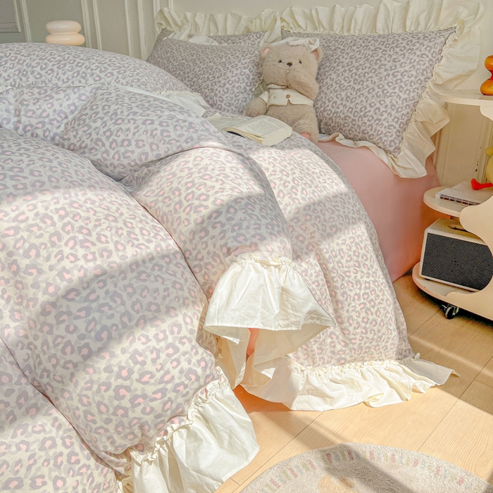 91家纺网 家纺一手货源 找家纺 （总）涵宸家纺 2025新款A类全棉双层纱荷叶花边四件套