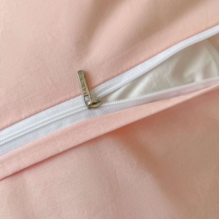 91家纺网 家纺一手货源 找家纺 涵宸家纺 2025新款A类全棉双层纱荷叶花边四件套 花边-粉黛