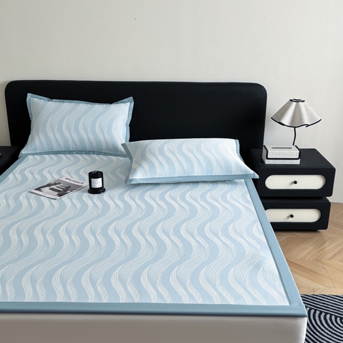 91家纺网 家纺一手货源 找家纺 （总）九花鹿 2025新款A类PE凉感提花冰丝凉席软凉席可水洗可机洗