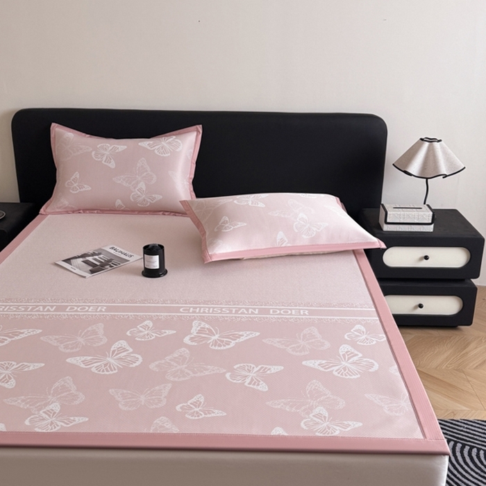 91家纺网 家纺一手货源 找家纺 （总）九花鹿 2025新款A类PE凉感提花冰丝凉席软凉席可水洗可机洗