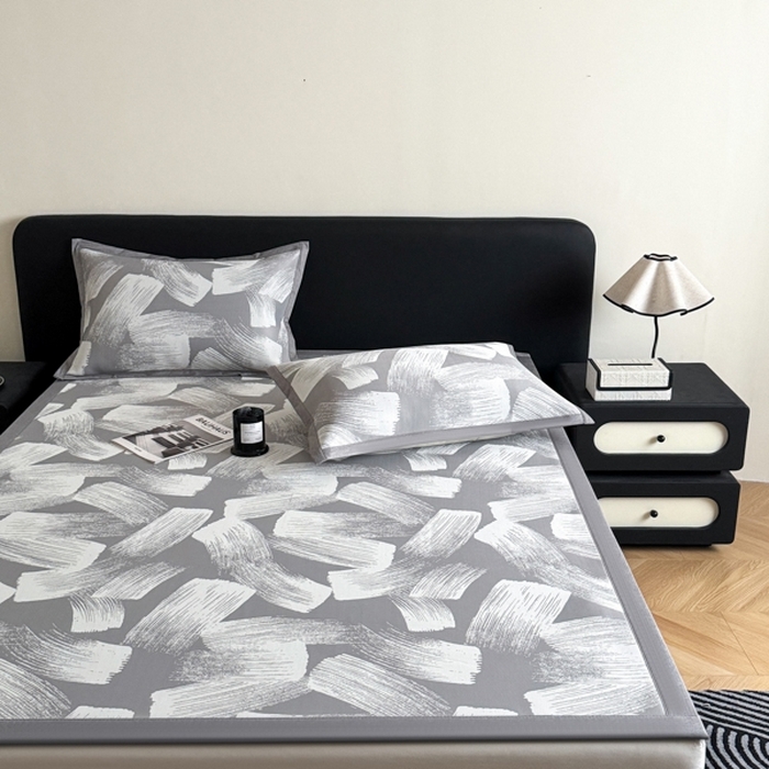 91家纺网 家纺一手货源 找家纺 （总）九花鹿 2025新款A类PE凉感提花冰丝凉席软凉席可水洗可机洗