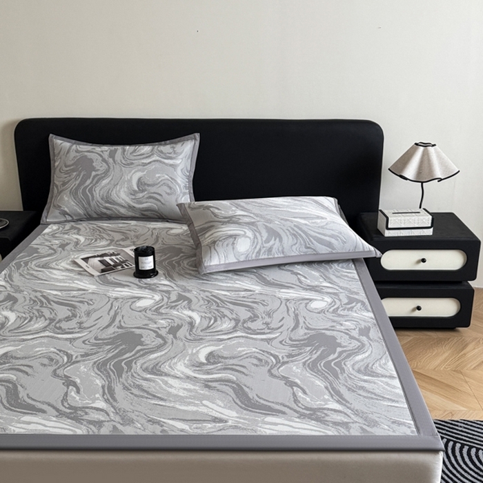 91家纺网 家纺一手货源 找家纺 （总）九花鹿 2025新款A类PE凉感提花冰丝凉席软凉席可水洗可机洗