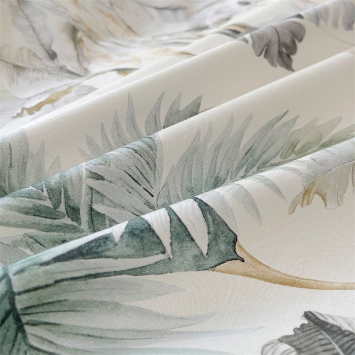 91家纺网 家纺一手货源 找家纺 宝齐莱家纺 2025新款13376全棉纯棉活性印花四件套 晨雾蓝