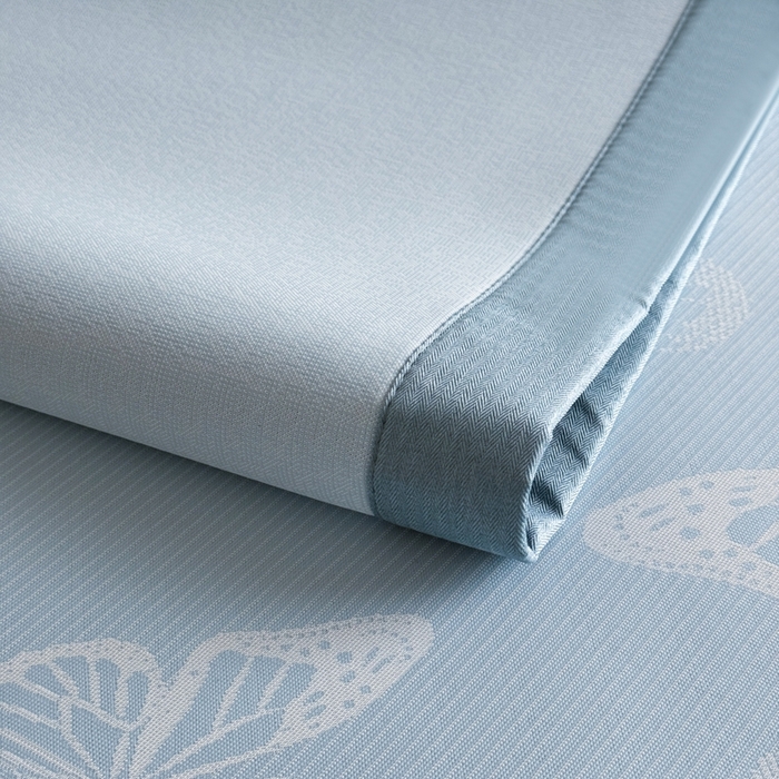 91家纺网 家纺一手货源 找家纺 九花鹿 2025新款A类PE凉感提花冰丝凉席软凉席可水洗可机洗 蝶舞（天空蓝）