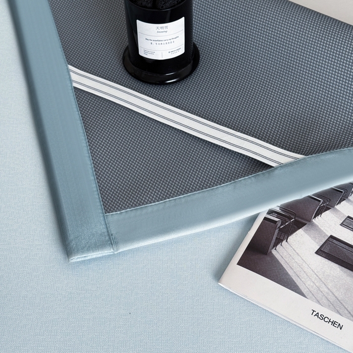 91家纺网 家纺一手货源 找家纺 九花鹿 2025新款A类PE凉感提花冰丝凉席软凉席可水洗可机洗 花梦（天空蓝）