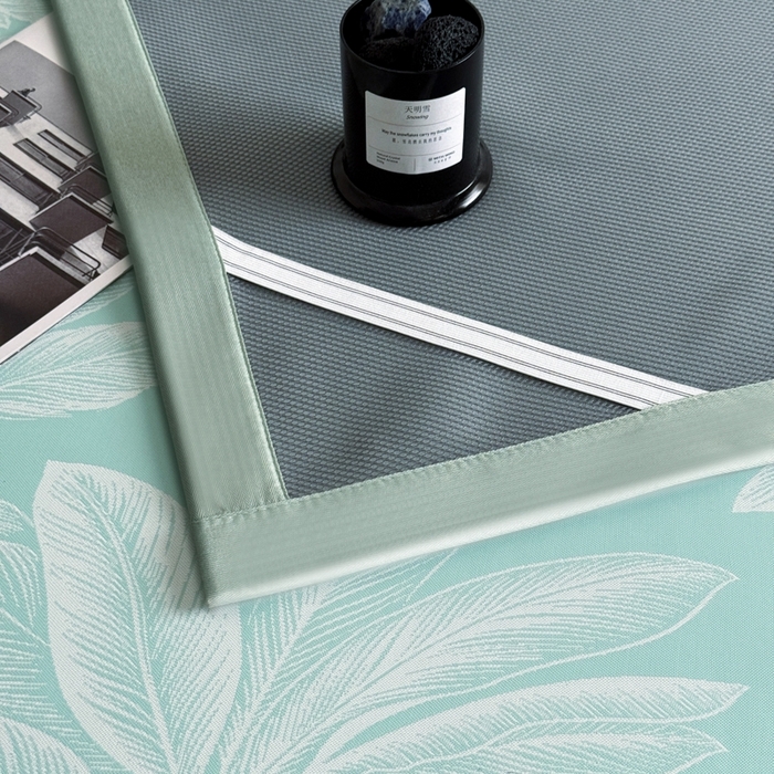 91家纺网 家纺一手货源 找家纺 九花鹿 2025新款A类PE凉感提花冰丝凉席软凉席可水洗可机洗 盆栽（青绿）