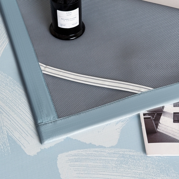 91家纺网 家纺一手货源 找家纺 九花鹿 2025新款A类PE凉感提花冰丝凉席软凉席可水洗可机洗 速写（天空蓝）